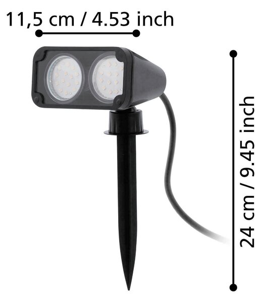 VENKOVNÍ STOJACÍ LAMPA, 11,5/11,5/18 cm Eglo - Online Only svítidla, Online Only