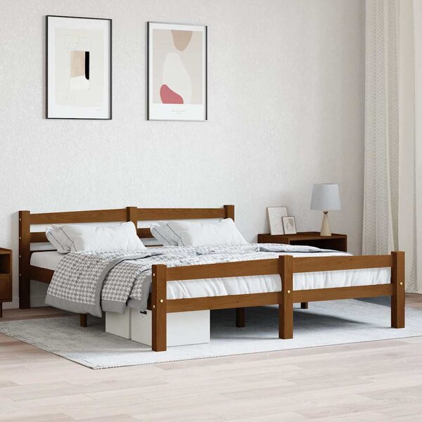 Rám postele medově hnědý masivní borovice 160 x 200 cm 322079