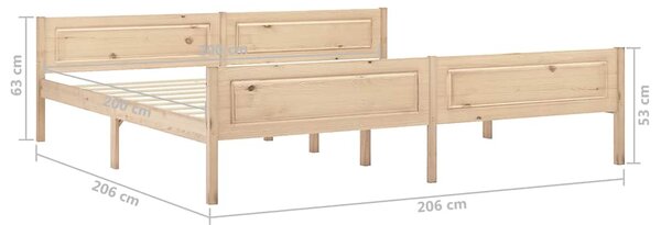 Rám postele masivní borové dřevo 200 x 200 cm 322102