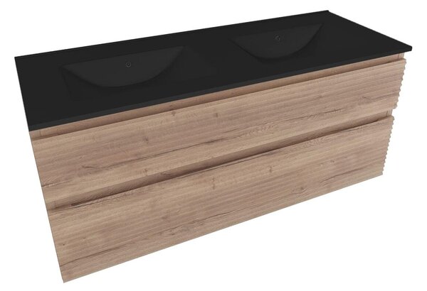 Koupelnová skříňka 2 zásuvková s umyvadlem Naturel Savona 118x53x44,8 cm dub Halifax mat SAVONA2120DHC