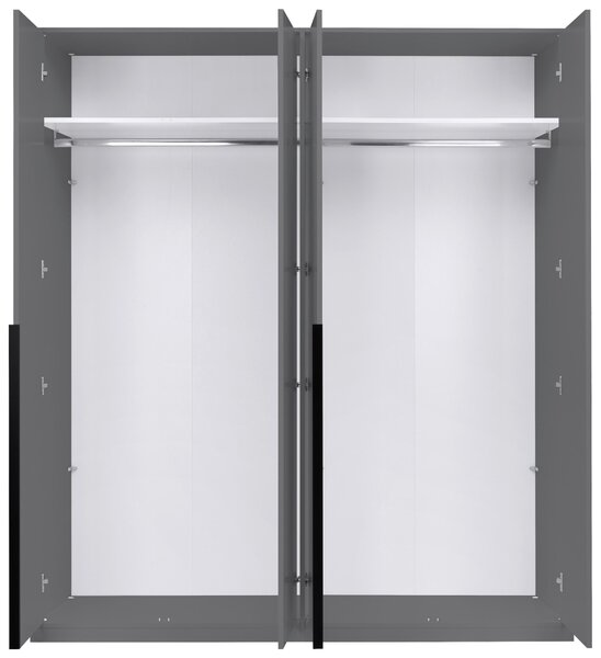 ŠATNÍ SKŘÍŇ S OTOČNÝMI DVEŘMI, barvy grafitu, 185/211/53 cm P & B - Šatní skříně, Online Only