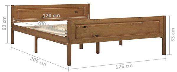 Rám postele masivní borové dřevo medově hnědý 120 x 200 cm 322112