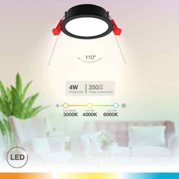 Prémiové podhledové LED svítidlo Lumati 4W 350lm, CCT, černé, kruh, 7,5cm, 3 roky záruka