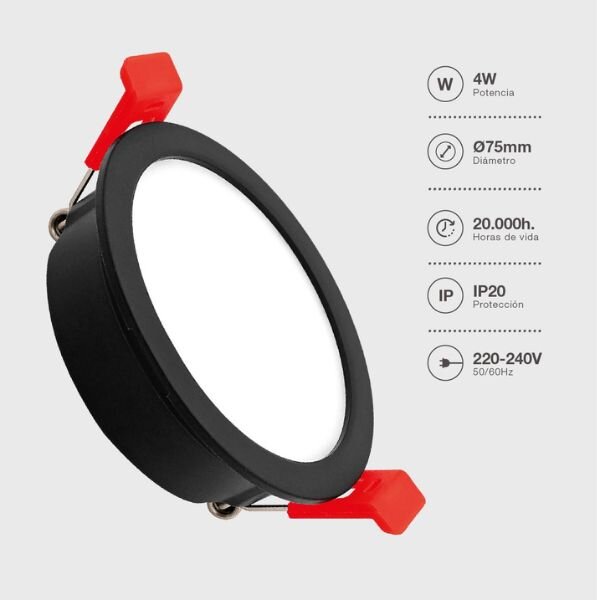 Prémiové podhledové LED svítidlo Lumati 4W 350lm, CCT, černé, kruh, 7,5cm, 3 roky záruka