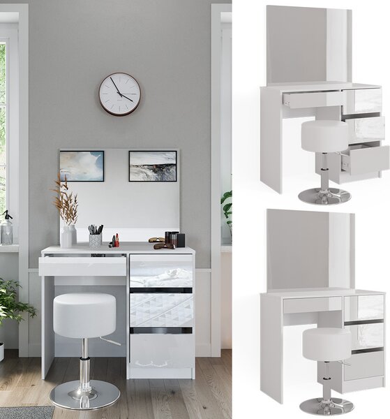 Toaletní stolek Vicco Sherry Bílá 90 cm se stoličkou, Model 39579