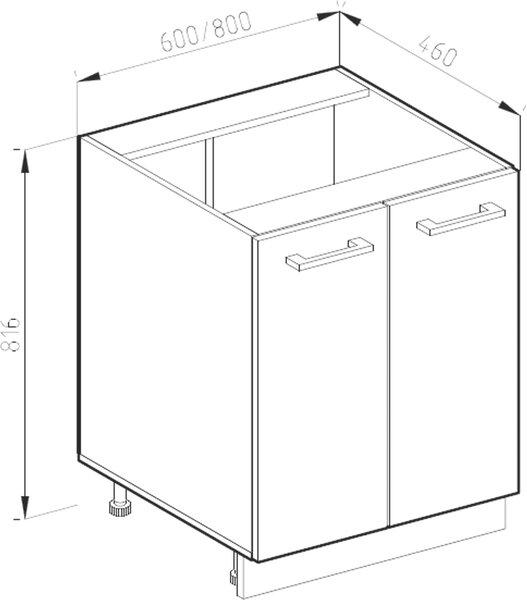 Spodní skříňka kuchyňské linky Vicco R-Line Ušlechtilá šedá 60 cm bez pracovní desky, Model 29706