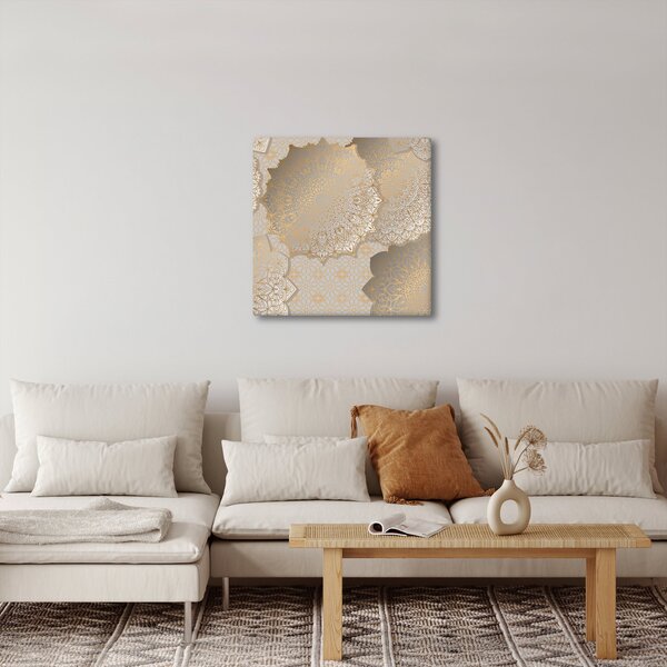 Obraz - Mandaly ve zlatých tónech (30x30 cm)