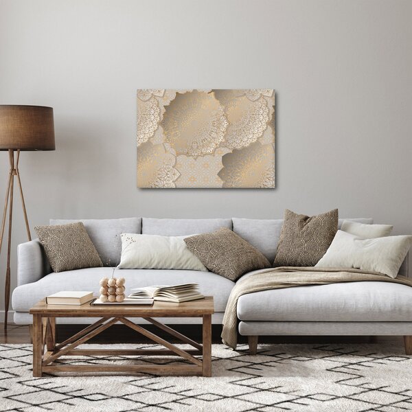 Obraz - Mandaly ve zlatých tónech (70x50 cm)