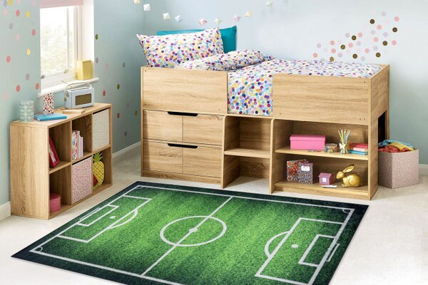 Dětský koberec protiskluzový BAMBINO 58690 fotbalové hřiště, zelený