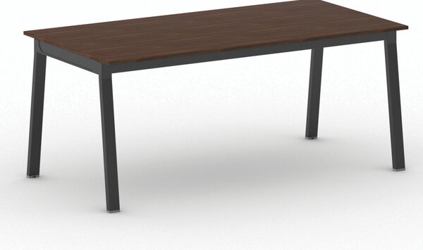Jednací kancelářský stůl PRIMO BASIC, 180x90 cm, černá podnož, ořech