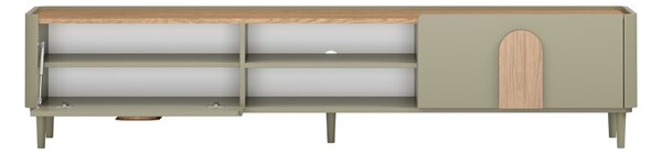 TV stolek Amilio 220 cm na nožkách - eukalyptus / dub baltic dune / úchytky dub přírodní