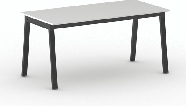 Jednací kancelářský stůl PRIMO BASIC, 160x80 cm, černá podnož, bílá