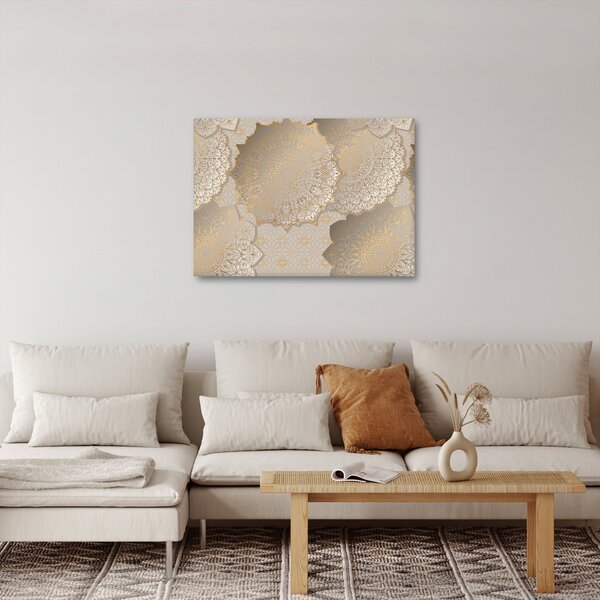 Obraz - Mandaly ve zlatých tónech (70x50 cm)