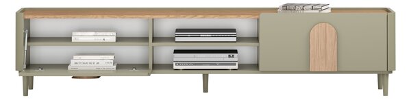 TV stolek Amilio 220 cm na nožkách - eukalyptus / dub baltic dune / úchytky dub přírodní