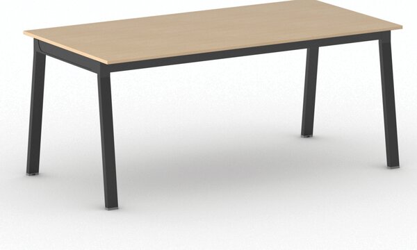 Jednací kancelářský stůl PRIMO BASIC, 180x90 cm, černá podnož, buk