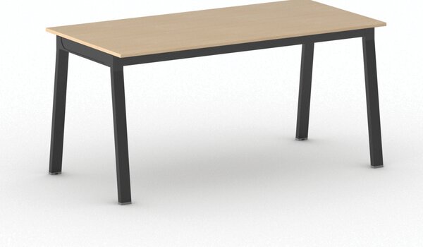 Jednací kancelářský stůl PRIMO BASIC, 160x80 cm, černá podnož, buk