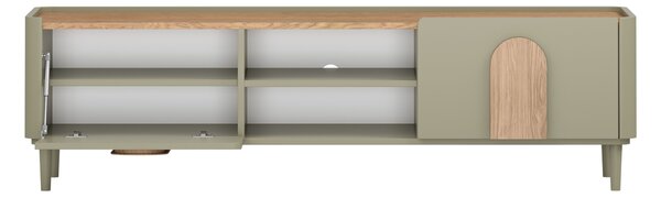 TV stolek Amilio 170 cm na nožkách - eukalyptus / dub baltic dune / úchytky dub přírodní