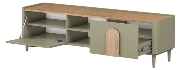 TV stolek Amilio 170 cm na nožkách - eukalyptus / dub baltic dune / úchytky dub přírodní
