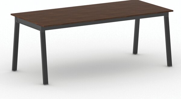Jednací kancelářský stůl PRIMO BASIC, 200x90 cm, černá podnož, ořech
