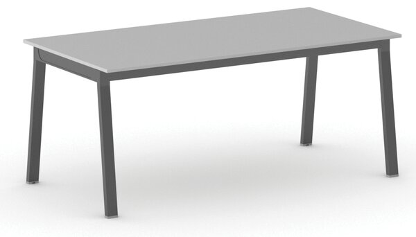 Jednací kancelářský stůl PRIMO BASIC, 180x90 cm, černá podnož, šedá