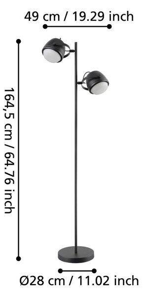 STOJACÍ LAMPA, 18/162 cm Eglo - Online Only svítidla, Online Only