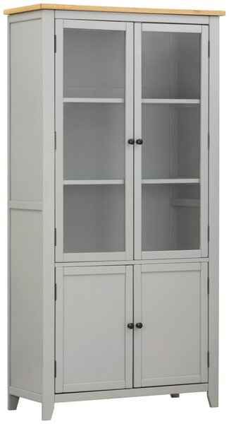 VITRÍNA, dub, borovice, šedá, čiré, přírodní barvy, 100/195/43 cm MID.YOU - Kredence a vitríny, Online Only