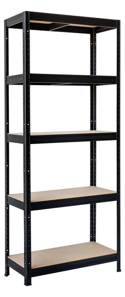 Akce - Kovový regál Biedrax 35 x 75 x 180 cm, černý - 5 polic MDF