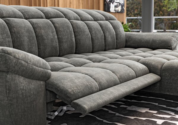 SEDACÍ SOUPRAVA, kov, textil, tmavě šedá Xora - Sedací soupravy