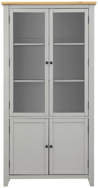 VITRÍNA, dub, borovice, šedá, čiré, přírodní barvy, 100/195/43 cm MID.YOU - Kredence a vitríny, Online Only