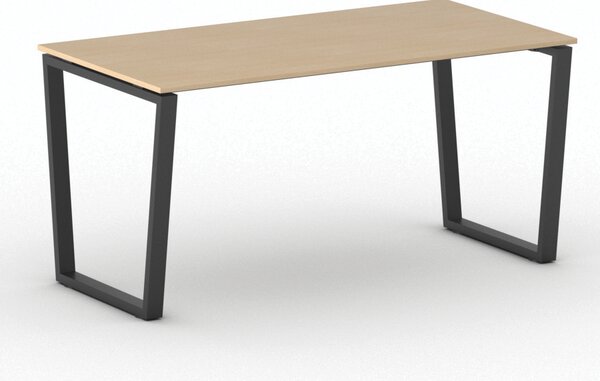 Kancelářský stůl PRIMO IMPRESS, 160x80 cm, černá podnož, buk