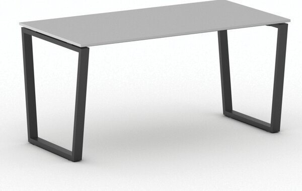 Kancelářský stůl PRIMO IMPRESS, 160x80 cm, černá podnož, šedá
