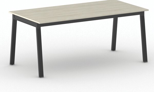 Jednací kancelářský stůl PRIMO BASIC, 180x90 cm, černá podnož, dub přírodní