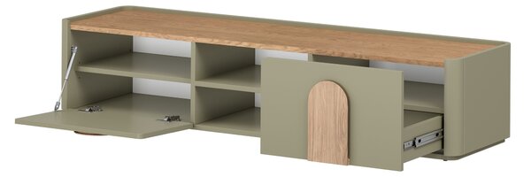 TV stolek Amilio 170 cm - eukalyptus / dub baltic dune / úchytky dub přírodní
