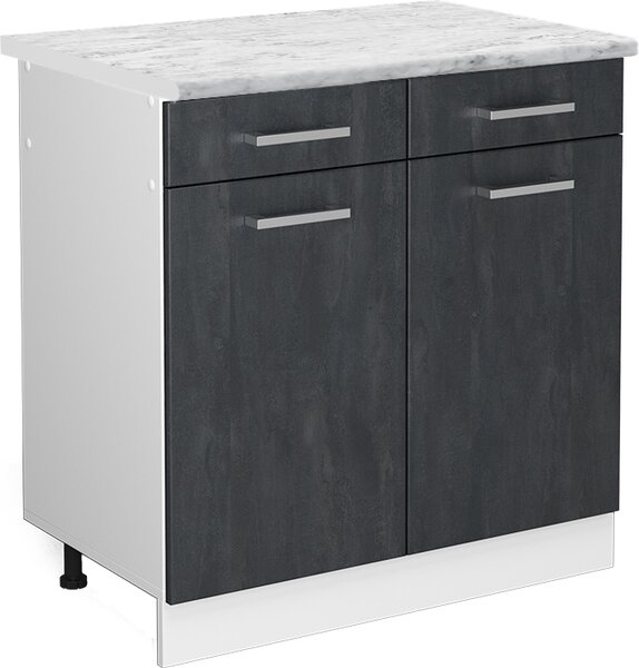 Spodní skříňka kuchyňské linky Vicco R-Line Černý beton 80 cm PD Mramor, Model 47629