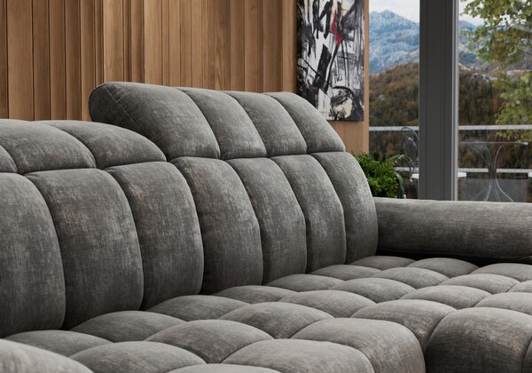 SEDACÍ SOUPRAVA, kov, textil, tmavě šedá Xora - Sedací soupravy