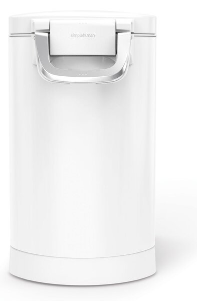 Simplehuman kontejner na 25 L granulí, 11-13 kg suchého krmiva, vzduchotěsný, bílá ocel