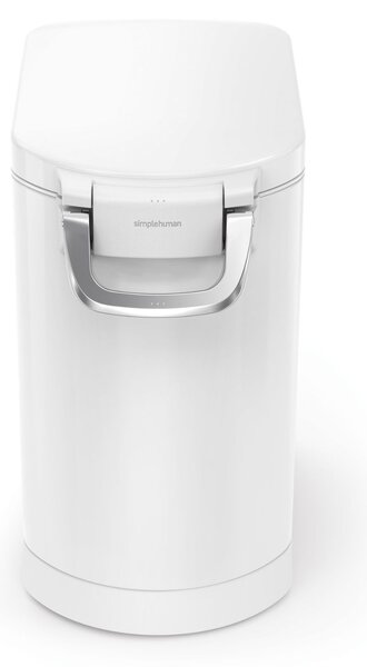 Simplehuman kontejner na 25 L granulí, 11-13 kg suchého krmiva, vzduchotěsný, bílá ocel