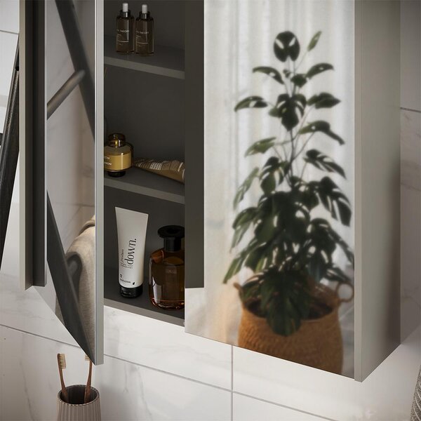 Koupelnová zrcadlová skříňka Vicco Ruford Kašmír 80 x 75.8 cm se 2 zrcadlovými dveřmi, Model 59048