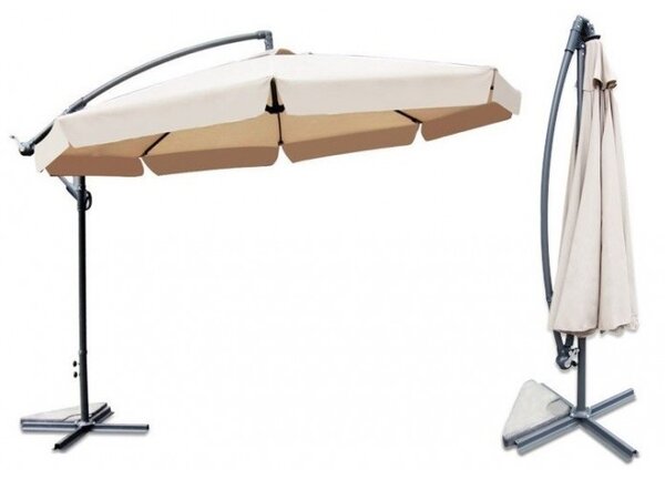 ShopJK ZAHRADNÍ SLUNEČNÍK 350 CM TMAVĚ ŠEDY
