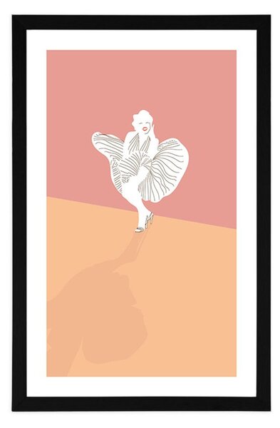 Plakát s paspartou famózní Marilyn Monroe