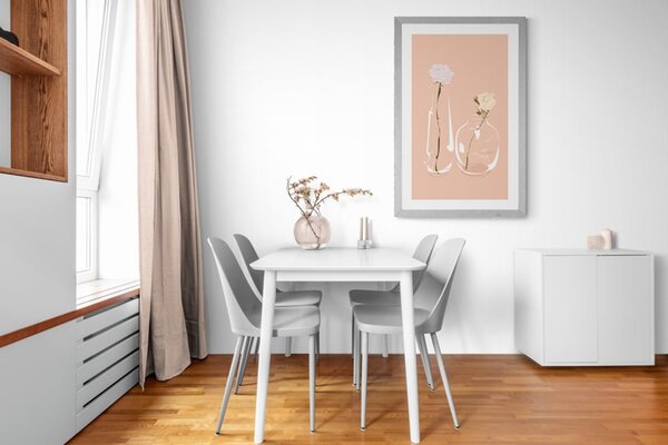 Plakát s paspartou minimalistické květiny ve váze