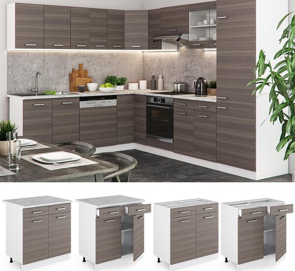 Spodní skříňka kuchyňské linky Vicco R-Line Ušlechtilá šedá 80 cm , PD Antracit, Model 46675