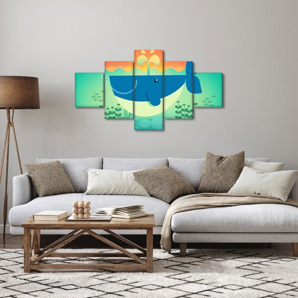Obraz - Veselá velryba (125x70 cm)