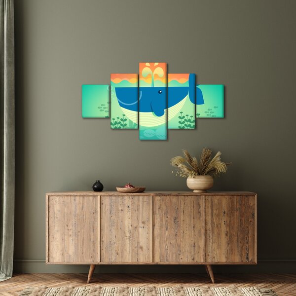 Obraz - Veselá velryba (125x70 cm)