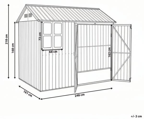 Zahradní kůlna NOCCIANO 248 cm 161 cm Hnědá