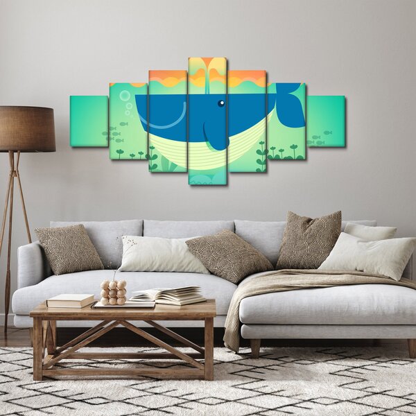 Obraz - Veselá velryba (210x100 cm)