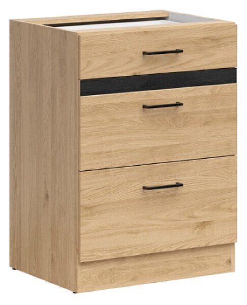 Kuchyňská skříňka Junona 60 cm, šuplíky, dub bernstein