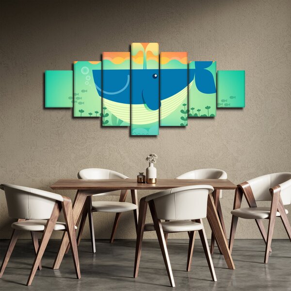 Obraz - Veselá velryba (210x100 cm)