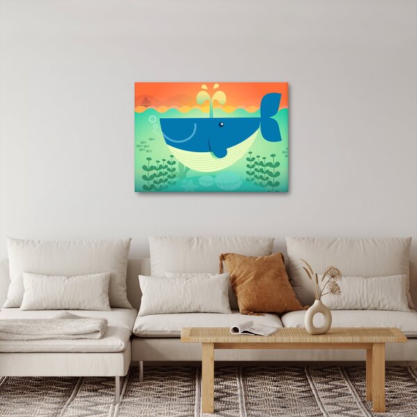 Obraz - Veselá velryba (70x50 cm)