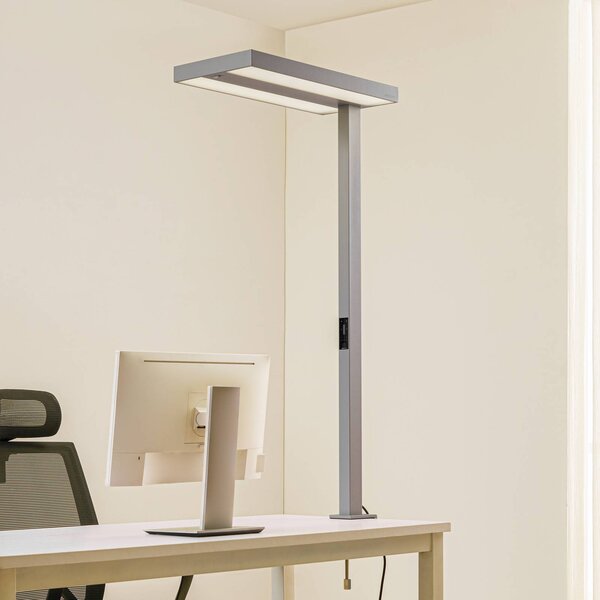 Arcchio LED kancelářská svítidla Logan, stříbrná, stmívatelné, senzor, stmívatelný, Hliník / šedá / zinek, Pracovna / kancelář, Hliník, Moderní